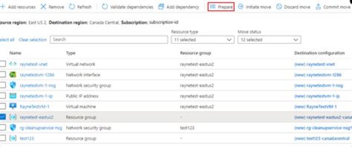 Can I move a resource group to another region?